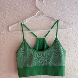 Green Patterned Women's Bralette